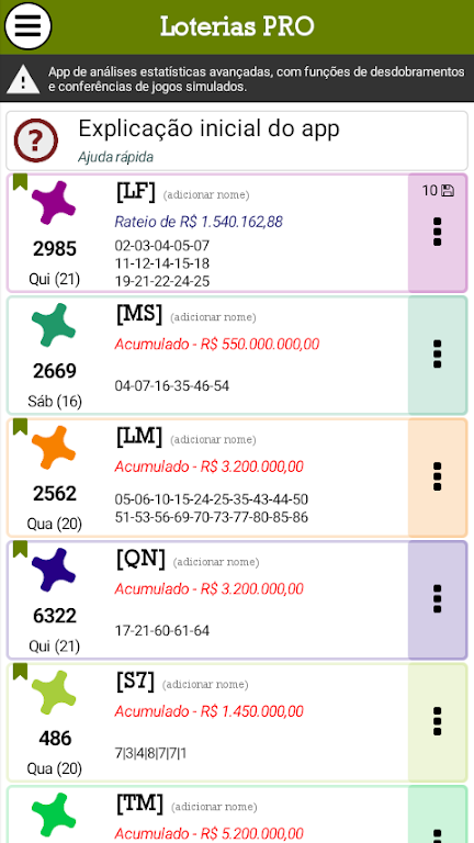 Loterias PRO: Estatísticas Screenshot1