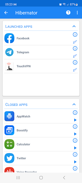 Hibernator: Force Stop Apps Screenshot2