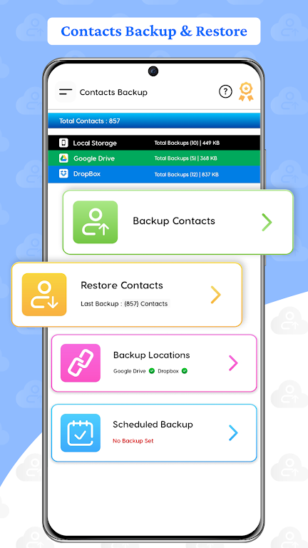 Contacts Backup and Restore Screenshot1