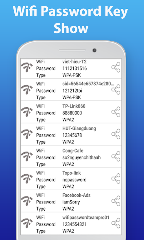 Wifi password Show key View Screenshot3