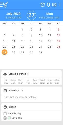 BadeSaba Calendar Screenshot3