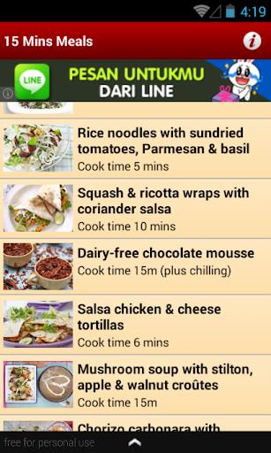 15 Minutes Meals Recipes Easy Screenshot1