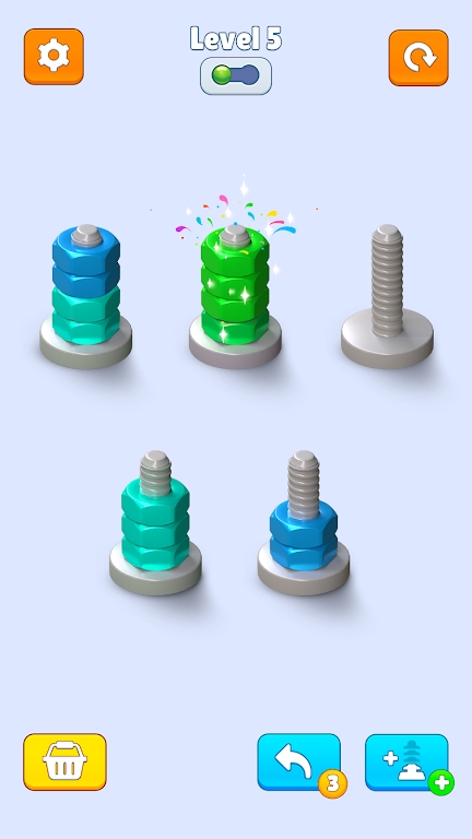 Nuts & Bolts Color Sort Game Screenshot1