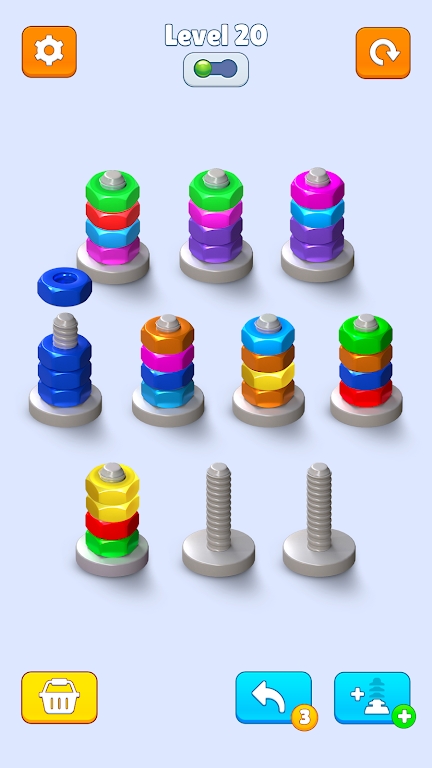 Nuts & Bolts Color Sort Game Screenshot2