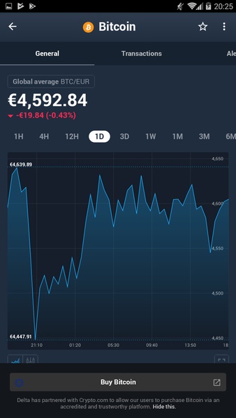 Delta Bitcoin & Cryptocurrency Portfolio Tracker Screenshot1