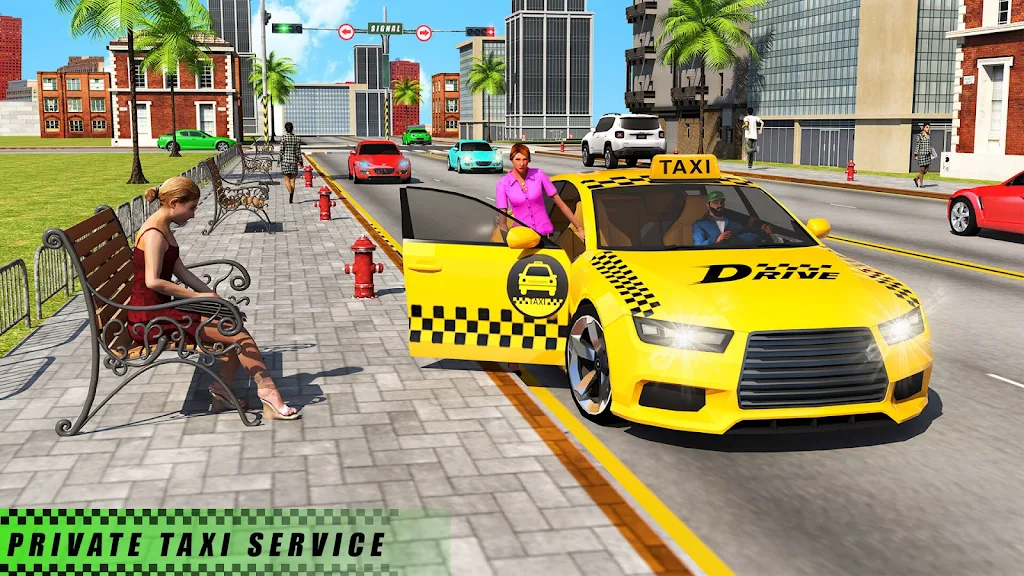 USA Taxi Car Driving: Car Game Screenshot2