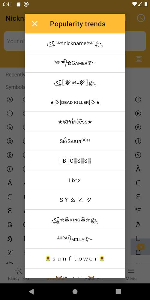 Fancy Text Symbols Screenshot2