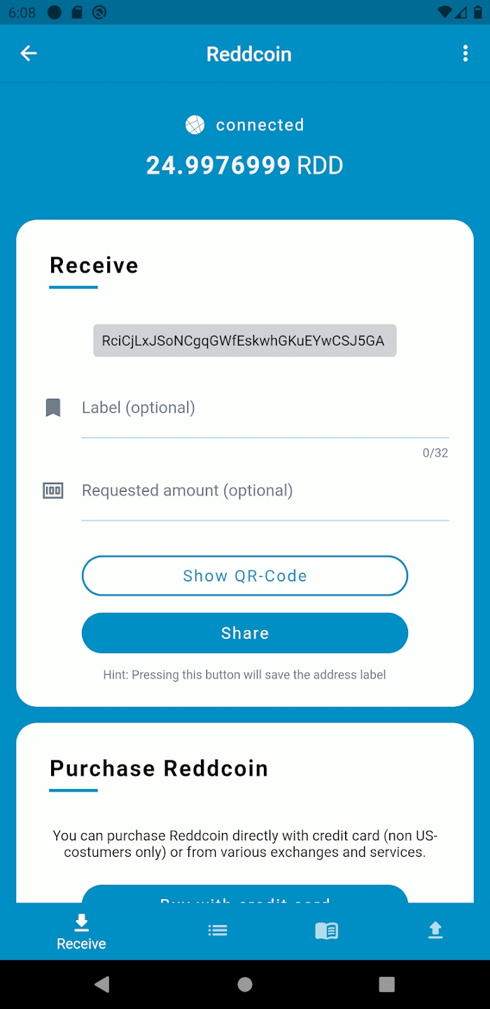 Reddcoin Mobile Wallet Screenshot3