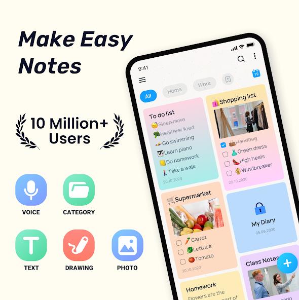 Easy Notes - Notebook, Notepad Mod Screenshot1