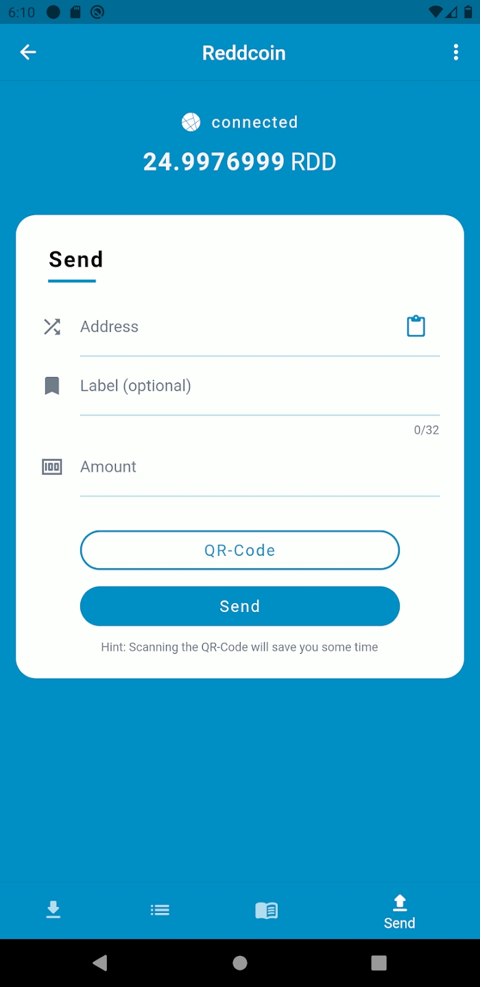 Reddcoin Mobile Wallet Screenshot2