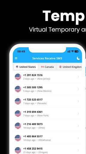 Temp Number - Receive SMS Screenshot1
