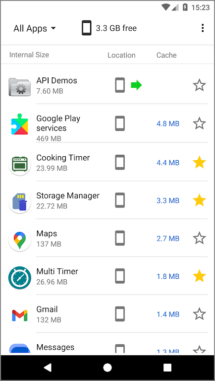 Storage Manager: app space Screenshot1