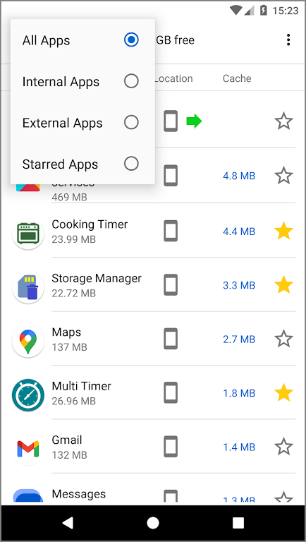 Storage Manager: app space Screenshot2