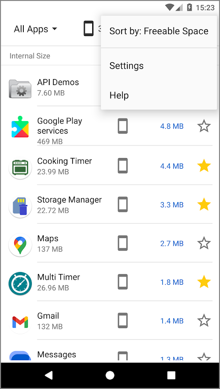 Storage Manager: app space Screenshot3