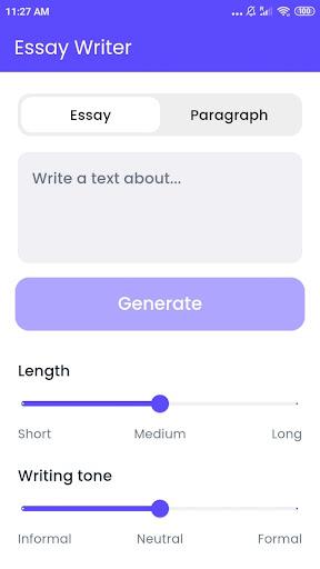 Essay Writer: AI Paragraph Screenshot1