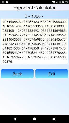 Exponent Calculator Screenshot2