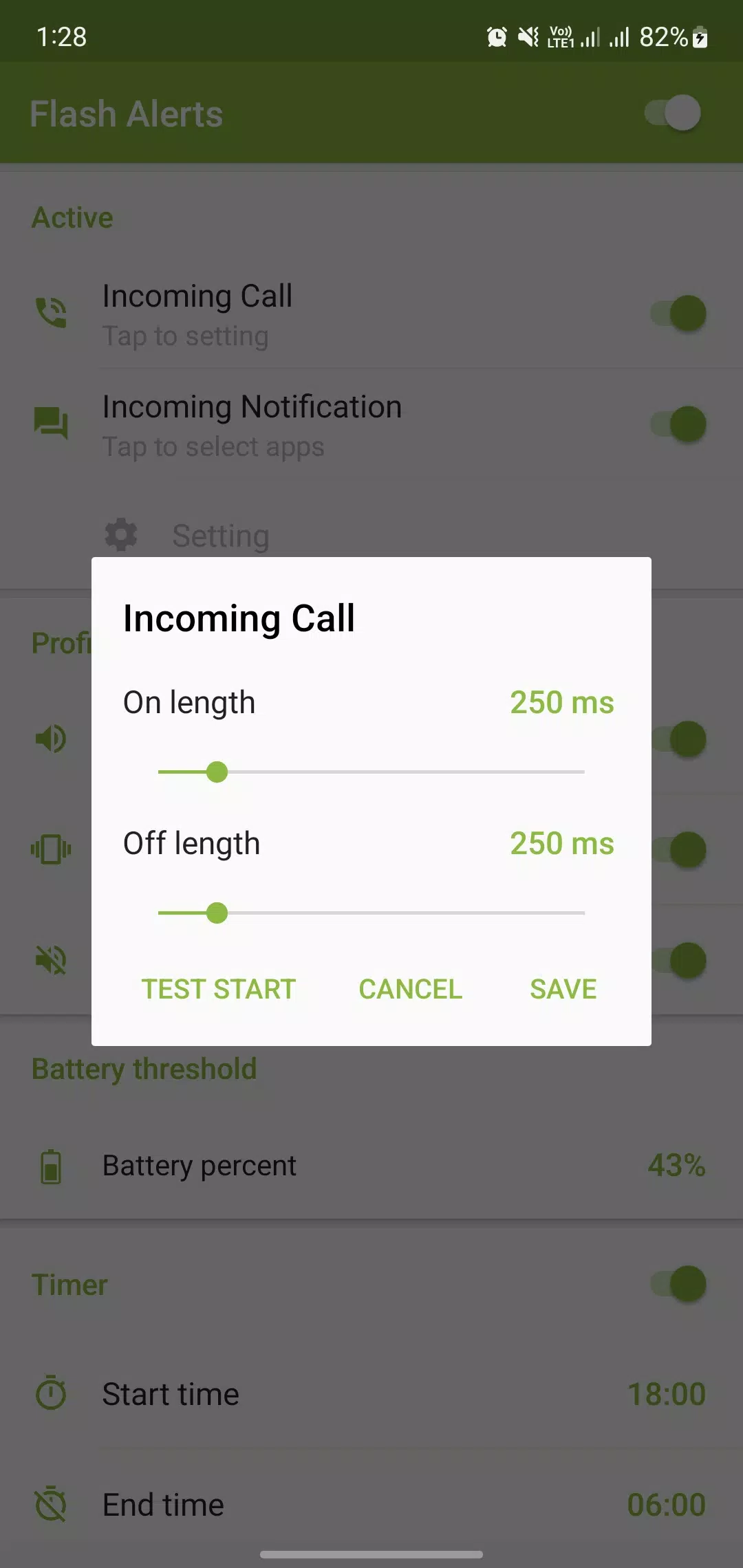 Flash Alerts on Call and SMS Screenshot1