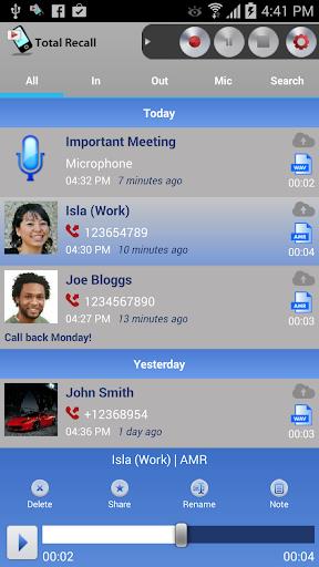 Call Recorder Galaxy S8 Screenshot1