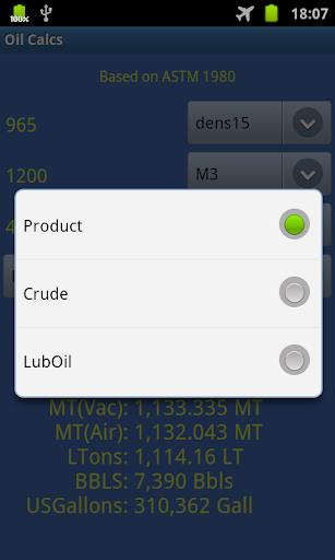 Calculator for oil enhanced Screenshot1