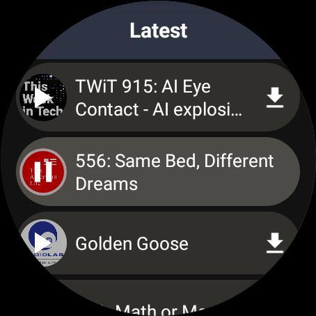 Wear Casts - Podcast Player for Wear OS Screenshot1