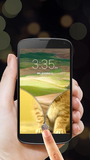 Kitty Zipper Screen Lock Screenshot3