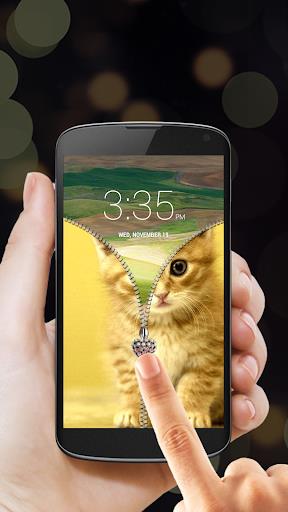 Kitty Zipper Screen Lock Screenshot1