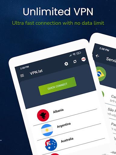 VPN.lat Free Unlimited VPN - USA, Canada, Europe, Latam Screenshot1
