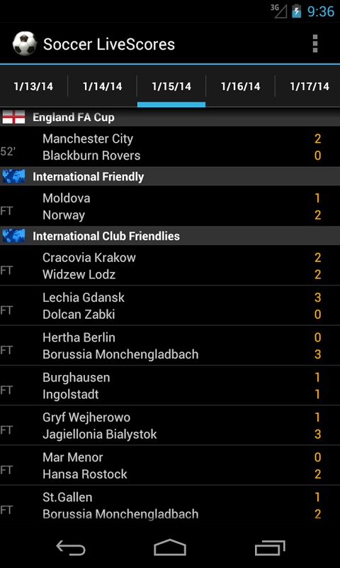 Soccer LiveScores Screenshot4
