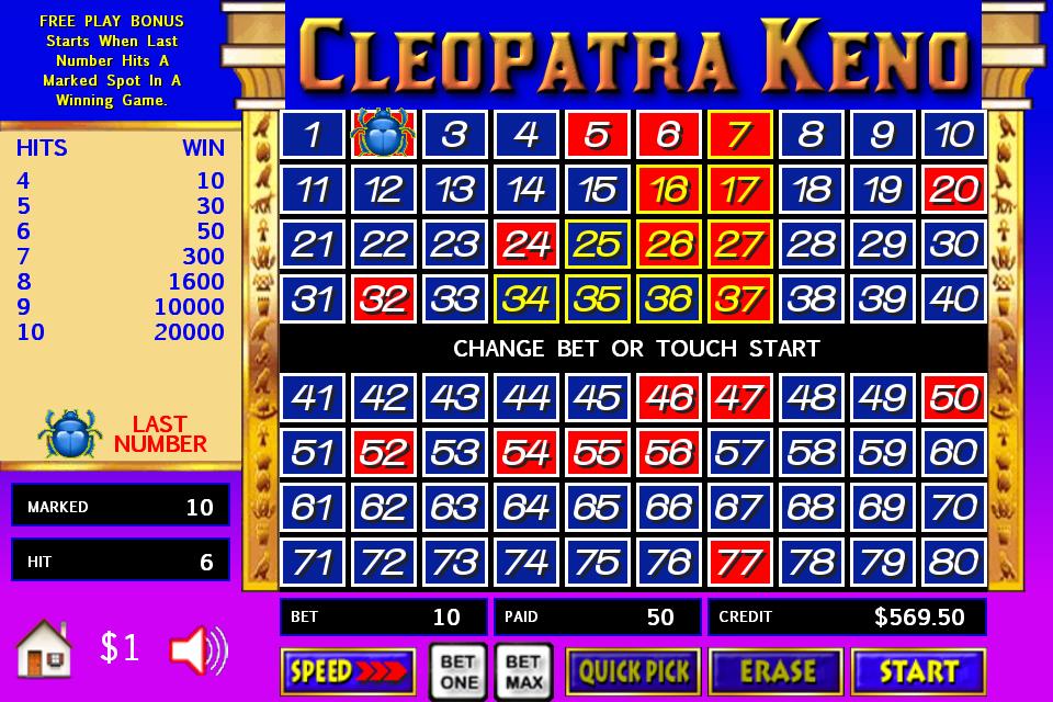 Cleopatra Keno - FREE Screenshot3