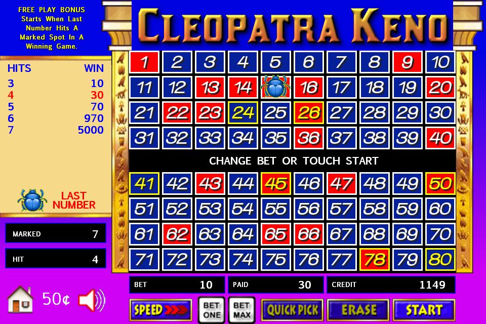 Cleopatra Keno - FREE Screenshot1