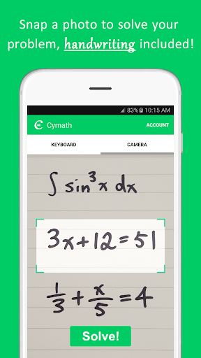 Cymath - Math Problem Solver Screenshot1
