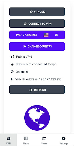 VPNUSI2 - Private Proxy VPN Screenshot1