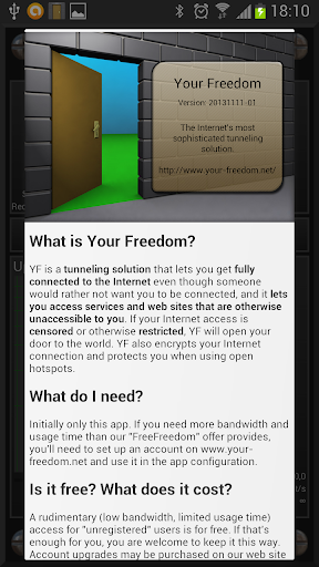 Your Freedom VPN Client Screenshot1