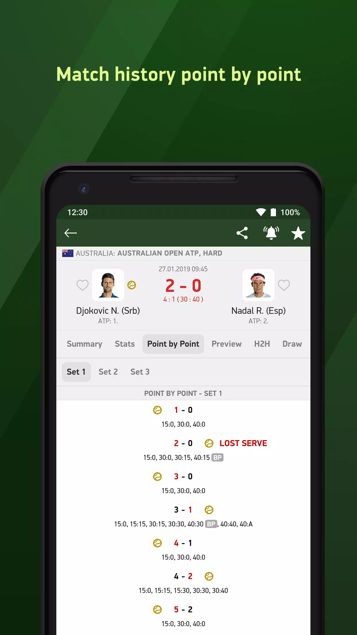 Tennis 24 - tennis live scores Screenshot1