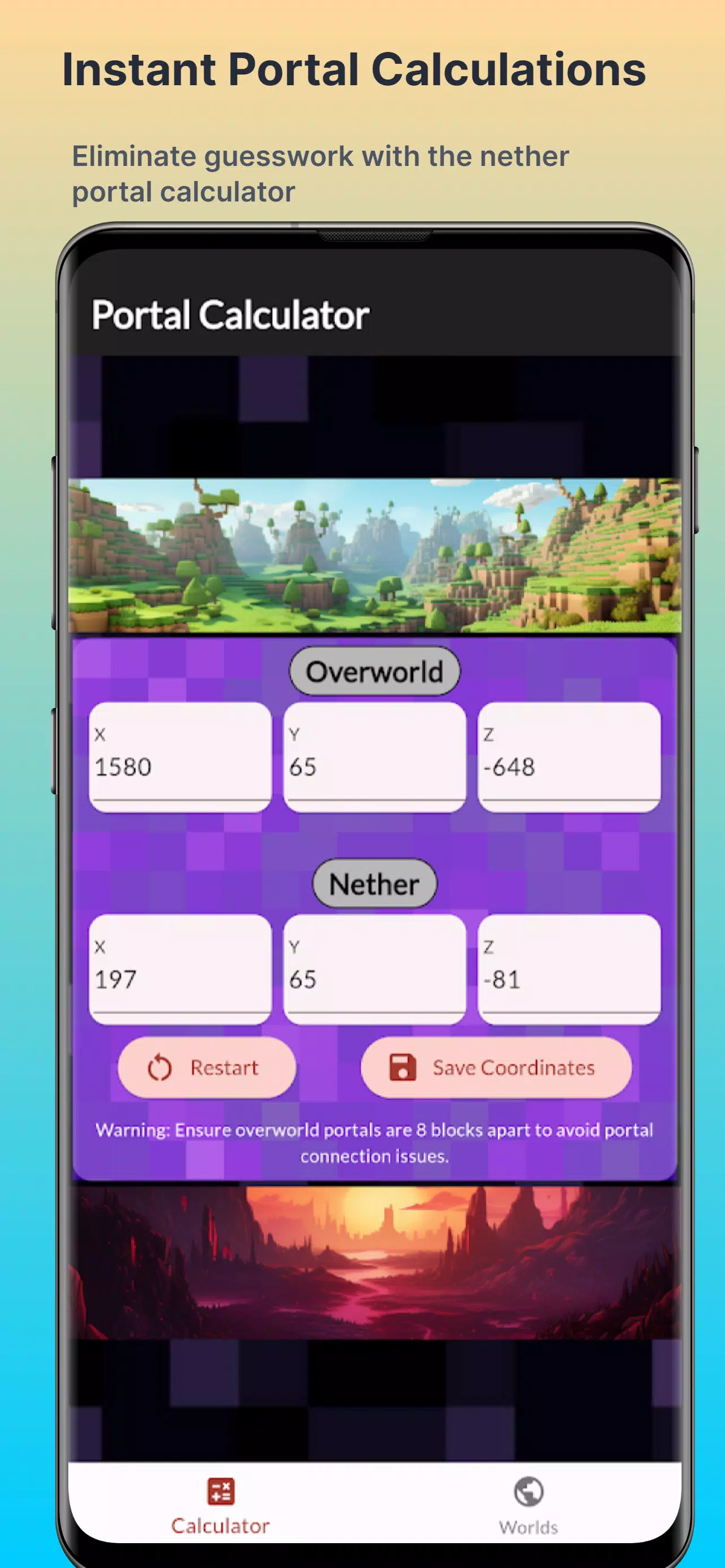 Nether Portal Calculator Screenshot3