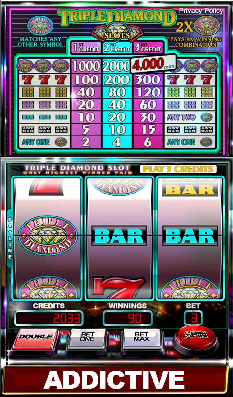 Triple Diamond Slot Machine Screenshot1