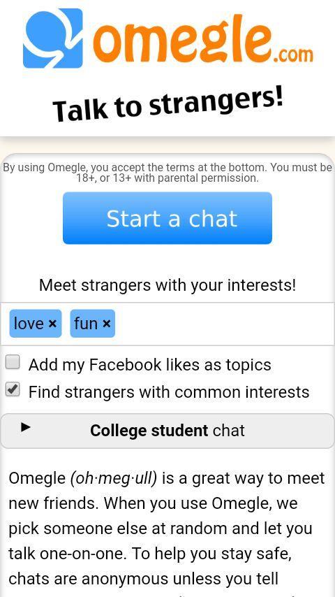 Omegle Chat - Talk to Strangers Screenshot1