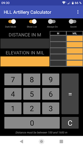 HLL Artillery Calculator Screenshot3