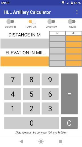 HLL Artillery Calculator Screenshot2