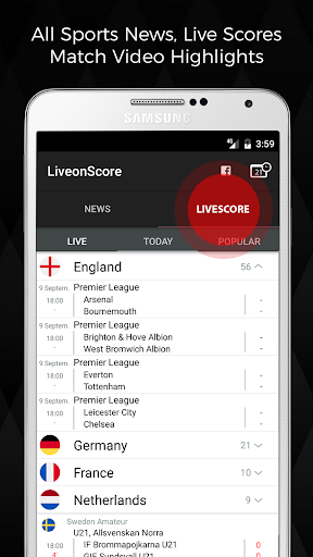 LiveonScore - Live Score, Sport Live News Screenshot1