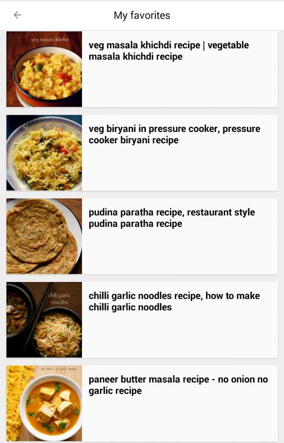 Veg Recipes of India Official Screenshot1