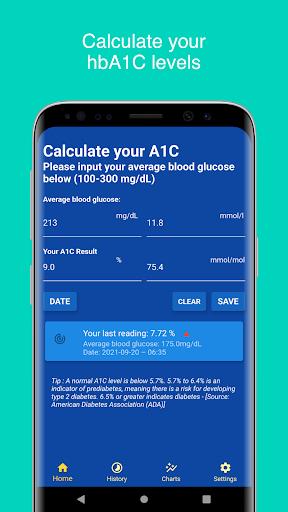 A1C Calculator - Blood Sugar T Screenshot1