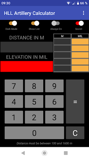 HLL Artillery Calculator Screenshot4