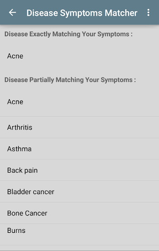 Disease Symptoms Matcher Screenshot1