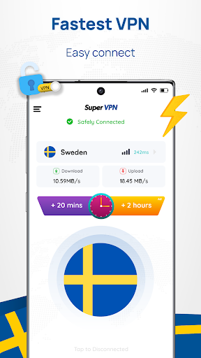 Sweden VPN: Get Sweden IP Screenshot1