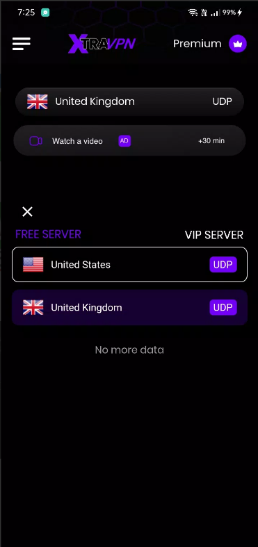 XTra VPN - UK & US VPN Screenshot2