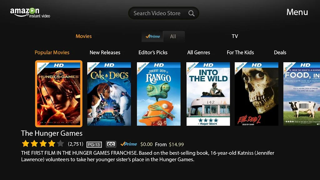 Amazon Instant Video-Google TV Screenshot2