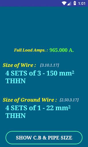 PEC Conductor Size Calculator Screenshot4