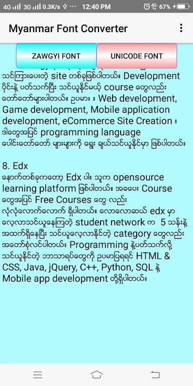 Myanmar Font Converter Screenshot3