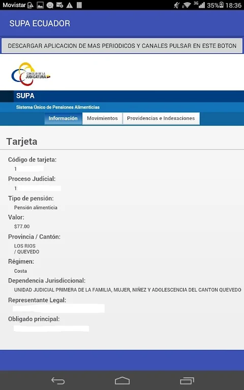 SUPA ecuador Pension alimenticia Screenshot4